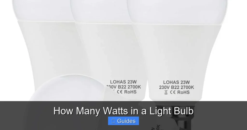 How Many Watts in a Light Bulb