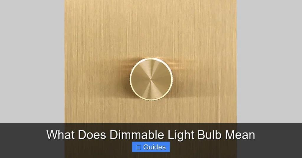 What Does Dimmable Light Bulb Mean