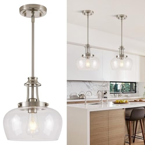 Modern Pendant Lights Kitchen Island, Brushed Nickel with...