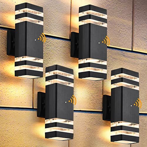 DASTOR 4 Pack Dusk to Dawn Outdoor Wall Lights, Warm