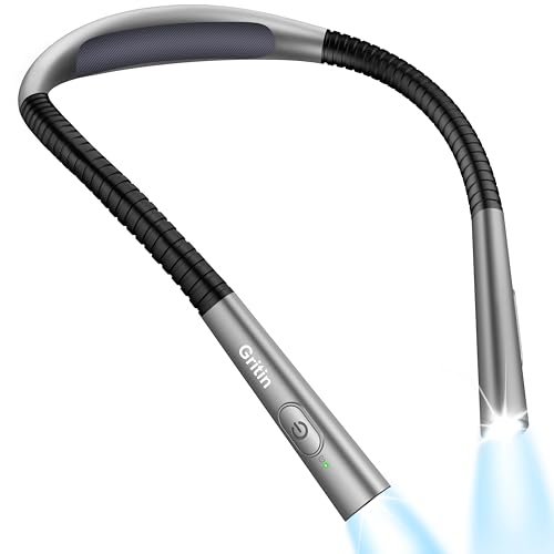 Gritin Book Light, Eye Caring 4-Color&5-Brightness Neck...