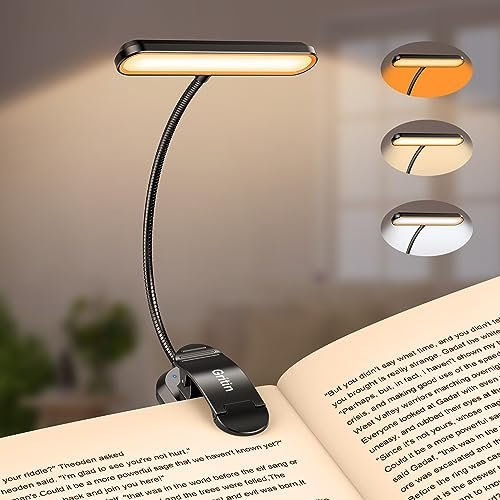 Gritin Rechargeable Book Light for Reading in Bed, 19 LEDs