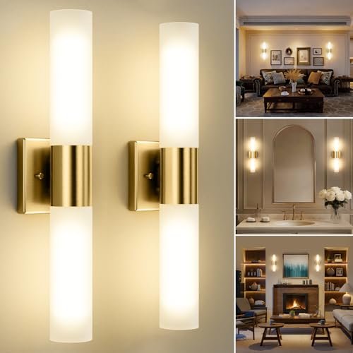 Kalium Wall Sconces Set of Two, Modern Frosted Glass
