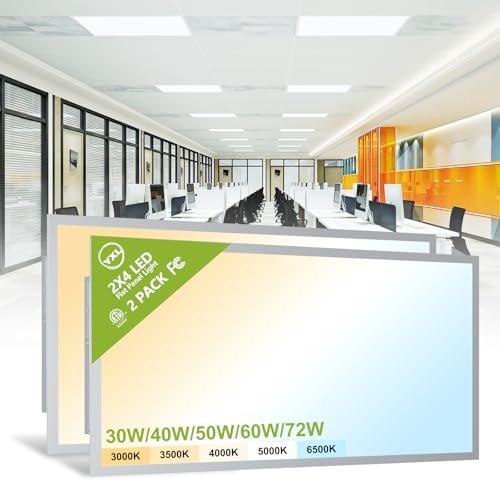 YXL 2 Pack 2x4 LED Flat Panel Light Fixture