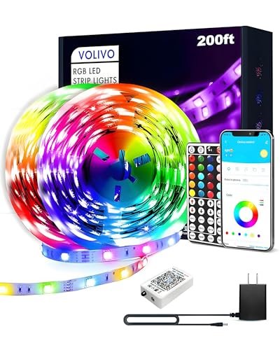 VOLIVO LED Strip Lights for Bedroom 200ft(2 rolls) Smart...