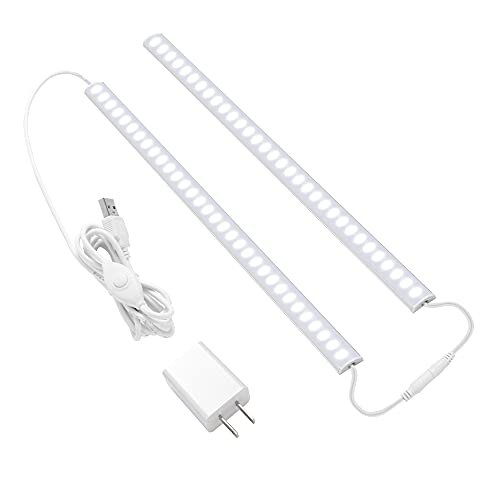 Plug-in Under Cabinet Lighting, 2pcs 12 Inch Dimmable USB...