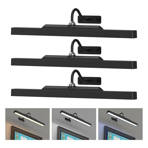 3Pack Picture Light Battery Operated, 16in Picture Wall...