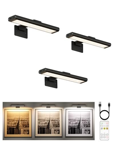 EZVALO Picture Light for Wall, Rechargeable 2400mAh...