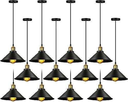 Retisee 12 Pcs Industrial Pendant Light, Vintage Metal