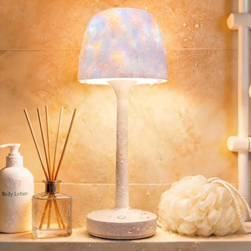 Waterproof Shower Lamp Rechargeable LED Ocean Projector...