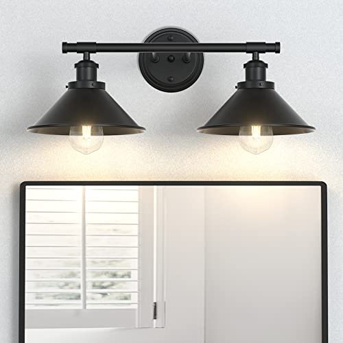 Licperron Black 2-Light Vanity Wall Sconce Lighting, rustic...