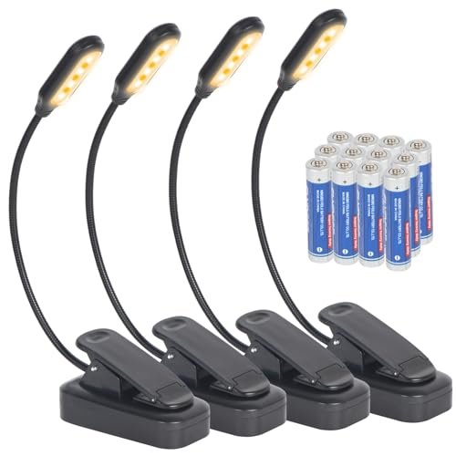 Hilngav 4 Pack Reading Light with 3 color temperature clip