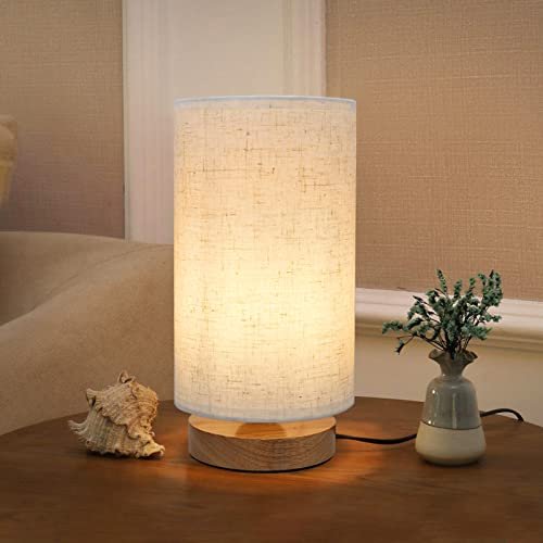 Small Bedside Night Table Lamp for Bedroom, Minimalist...