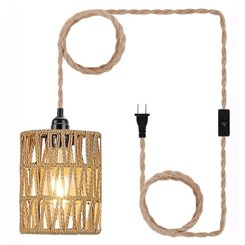 EcoGehen Boho Plug in Pendant Light Ceiling Lamp