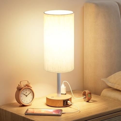 Touch Bedside Table Lamp for Bedroom, Stepless Dimmable,...