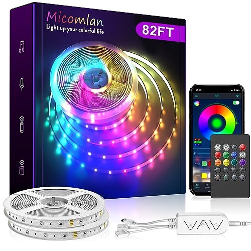 Micomlan 82Ft/25m LED Strip Lights, Music Sync RGB...