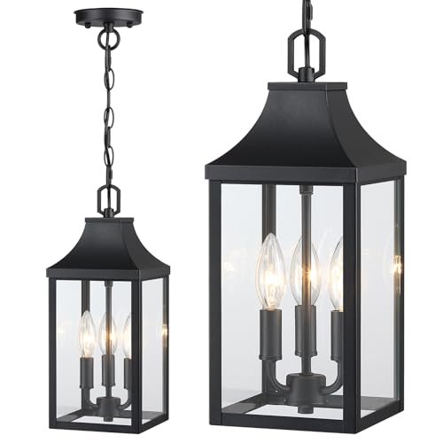 15'' Outdoor Pendant Light Fixtures 3-Light, Exterior...