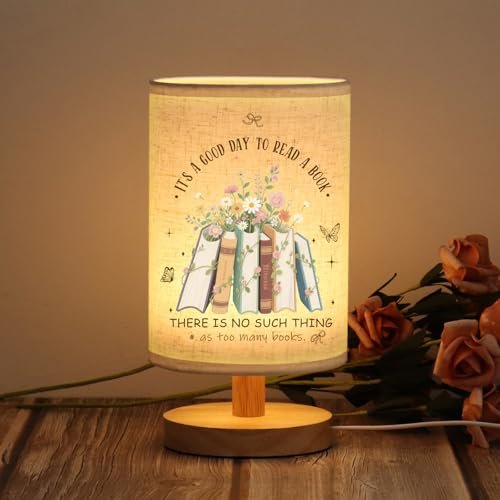 WSYEAR Book Lovers Gifts Table Lamp, Bookish decor for...