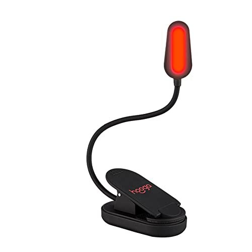 hooga Red Book Light, Rechargeable Clip On for strain-free...