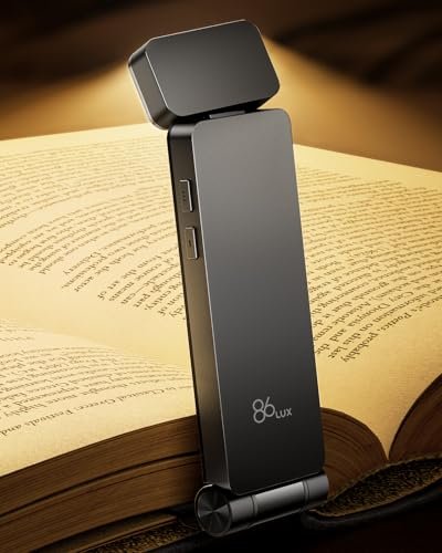 86lux Book Light, Rechargeable Clip-On LED Reading Light...