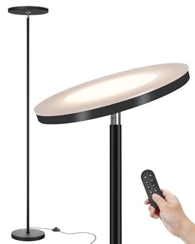 JOOFO LED Torchiere Floor Lamp with Remote, Dimmable...