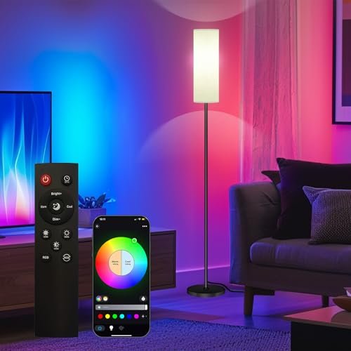 Qaubauyt Smart LED Floor Lamp with APP Control RGB