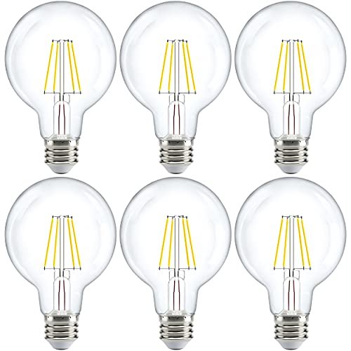 Sunco 6 Pack G25 LED Light Bulb, 5W Daylight