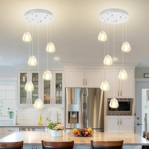 Modern Crystal Chandeliers 6-Lights Hanging Ball Pendant...