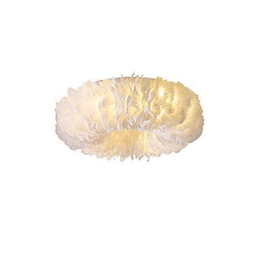 White Feather Chandelier 8-Lights Modern Ceiling Light...