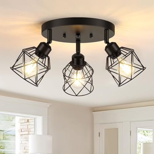 Baocuz 3-Light Kitchen Flush Mount Ceiling Light, black...