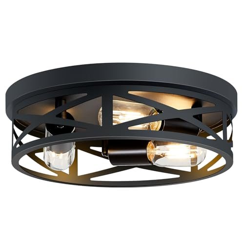 SKEJAO Flush Mount Ceiling Light Fixture,3-Light Ceiling...