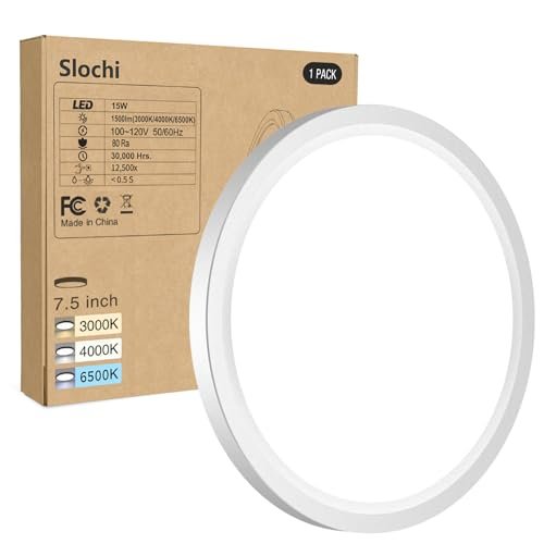 slochi 7.5inch Flush Mount Ceiling Light, 3000K/4000K/6500K