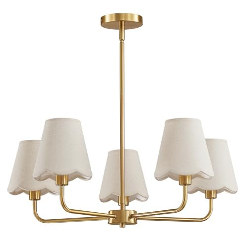 KAISITE Modern Gold Chandelier 5-Light Farmhouse Chandelier...