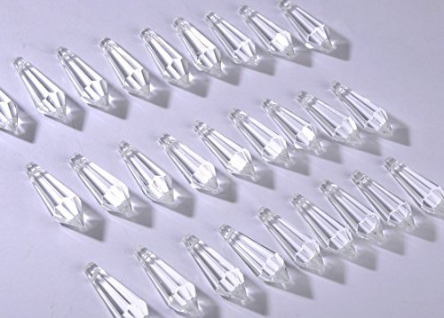50 Pcs 38mm Clear Crystal Icicle Pendants Chandelier DIY...