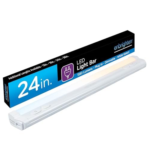 Enbrighten 24 Inch Plug in Under Cabinet Light, 5 Temps