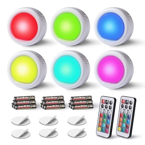 EverBrite 6-Pack Tap Lights, LED Puck Lights with Remote...