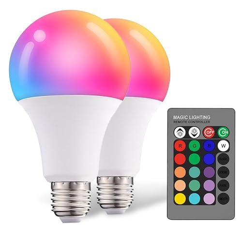 Dimmable E26 Warm LED Light Bulb, 6W RGBW Color.