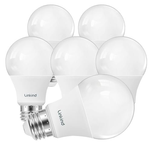 Linkind A19 LED Light Bulbs Dimmable, 60W Equivalent, 2700K
