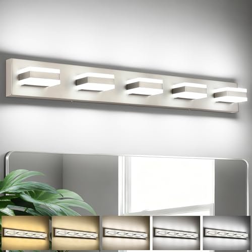 SOLFART Bathroom Brushed Nickel Bathroom Light Fixture,...