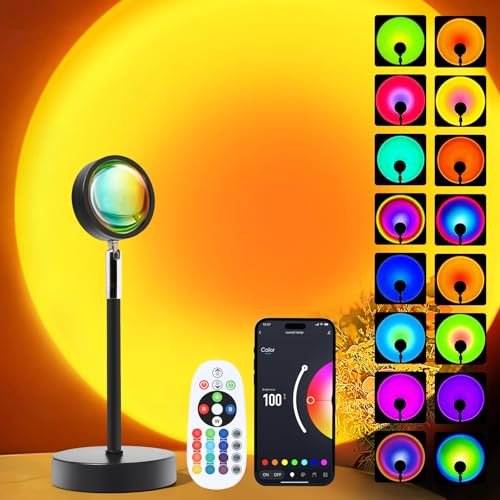 Sunset LED Lamp Projector, 21 Colors Changing with Music...