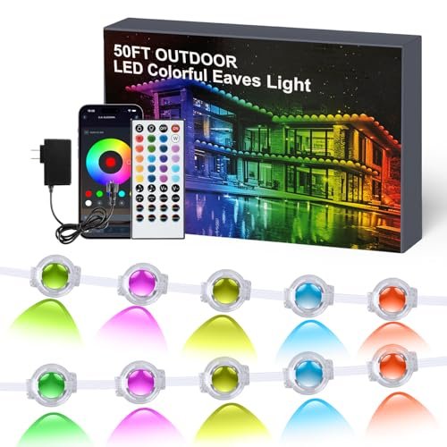 Ocixhbe Permanent Outdoor Lights, 50ft Smart Eave lights,...