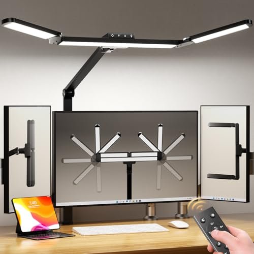 Airlonv LED Desk Lamp with Clamp, Architect, Remote Dimming