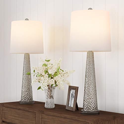 Lavish Home Table Lamps, Silver, Set of 2