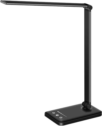 White crown LED Desk Lamp Dimmable Table with USB Charging