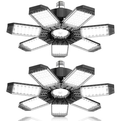 HAPYLUMI LED Garage Light 200W, 2 Pack, 20000LM 7-Panel