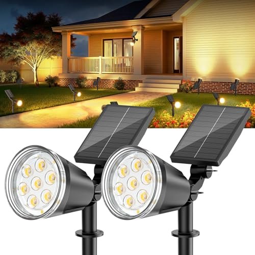 Solar Spot Lights Outdoor Waterproof: 1000LM Big Adjustable...