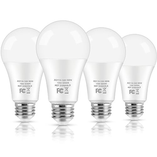 LED Light Bulbs, 100 Watt Equivalent A19, 13W Daylight White