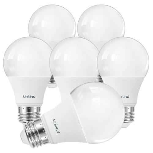 Linkind A19 LED Light Bulbs, 60 Watt soft white