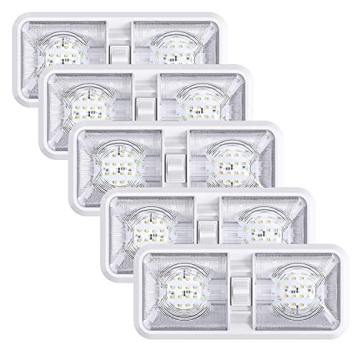 Leisure LED 5 Pack RV LED Ceiling Double Dome Light