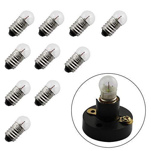 RuiLing 10-Pack E10 Mini Light Bulbs Screw Base Incandescent